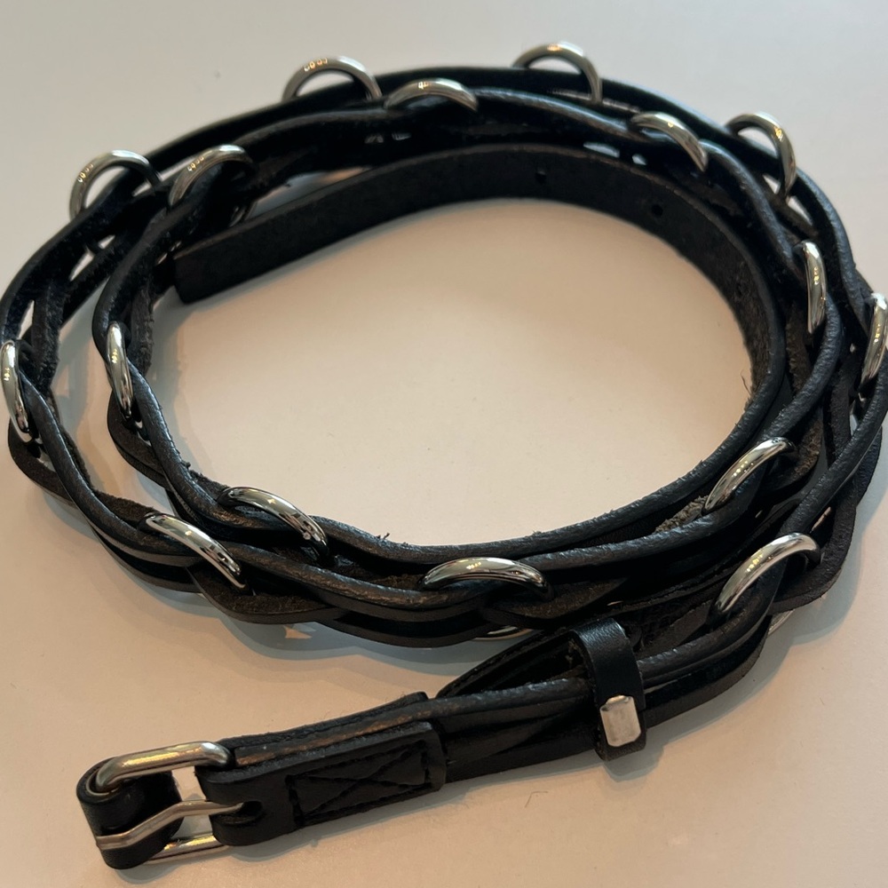Club Monaco black leather belt.